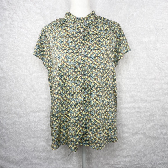 Baukjen Blouse US 8 UK 12 Evelyn Seed Print Short Sleeve Shirt Top - Picture 2 of 10